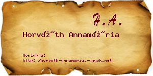 Horváth Annamária névjegykártya